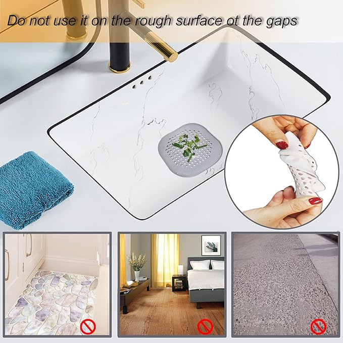 Bovinde Hair Drain Catcher,Square Cover for Shower 2 Pack (White) | Drainer Cover Silicone Hair Stopper with Suction Cups,Protector Accessories,Easy to Install Suit for Bathroom,Bathtub,Sink
