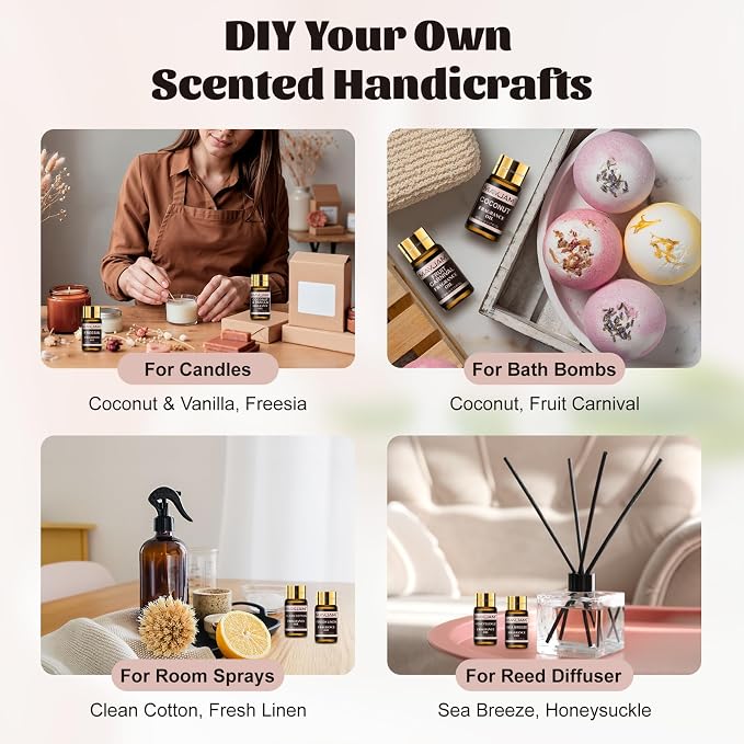 MAYJAM Essential Oils Set - Fragrance Oil for Diffuser Soap Candle Making | Long Lasting Scents Diffuser Oil for Home Office Yoga, Unique Gift Set for Families and Friends - 20x5ml