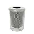COATEDOUTDOORFURNITURE RFT-P-TXTGRY Heavy Duty Round Trash Receptacle with Flat Top, Liner Included, 32 Gallon, Textured Grey, Made in America