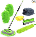 HITJOY 62'' Car Wash Brush with Long Handle, 11Pcs Car Wash Kits | Car Cleaning Kits, Windshield Window Squeegee, Car Duster Microfiber Towel Gloves for Cars, RV, SUV, Truck