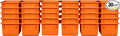 Wood Designs Cubby Storage Bin, Heavy Duty Plastic Containers for Kids Orange Cubby Tray Set of 30