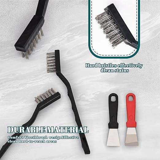 20 Pcs Mini Wire Brush Stainless Steel Brush Set, Curved Handle Masonry Brush Wire Brush for Cleaning Welding Slag and Rust