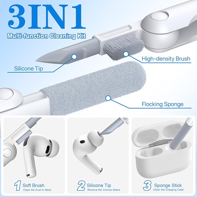 for AirPods Pro 3 Case Transparent with Lock, Clear White | Compatible MagSafe, Compatible with Apple AirPods Pro 3rd Generation Case with Cleaning Kit & Keychain, Auto Pop-Up