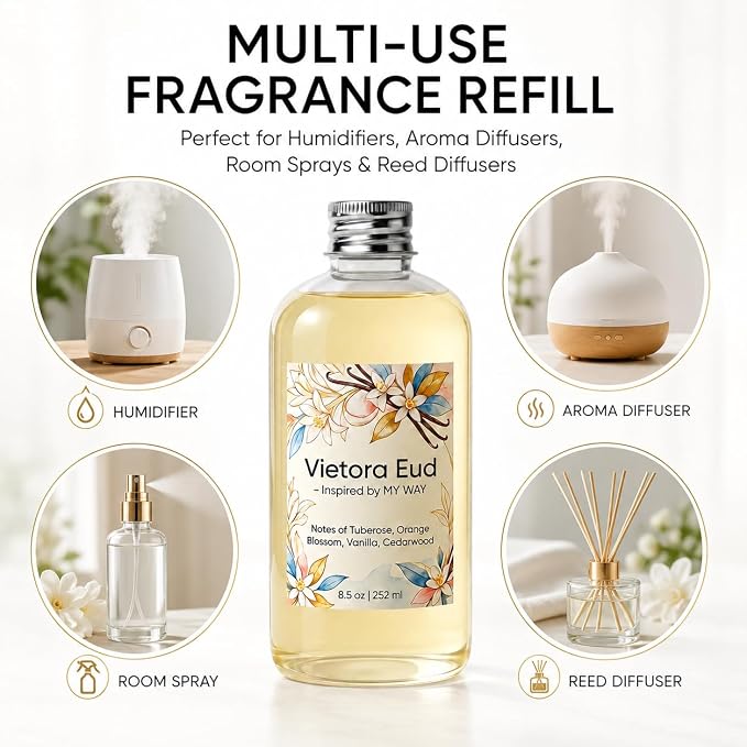 My Way Diffuser Oil Refill, 8.5 Fl Oz | Elegant Floral Hotel-inspired refill;Fragrance Oil for Reed diffusers, Room Sprays, Humidifier,Aroma Diffusers