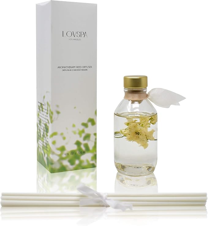 Reed Diffuser Set - Coconut Cabana Scented Diffuser with Sticks | Home Fragrance Reed Diffuser for Bedroom, Bathroom Shelf Décor, with Real Botanicals in the Bottle - Made in the USA