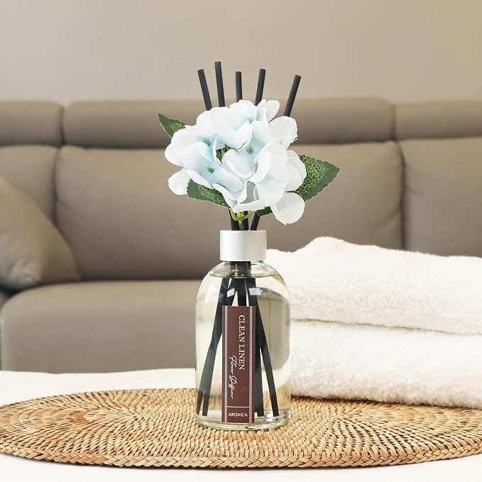 Clean Linen Reed Diffuser for Bathroom Decor, Room Fresheners for Home Long Lasting, Accesorio Para Hogar, House Registry Idea, Bathroom Smelling Good, Aesthetic Room Decor, Apartment House