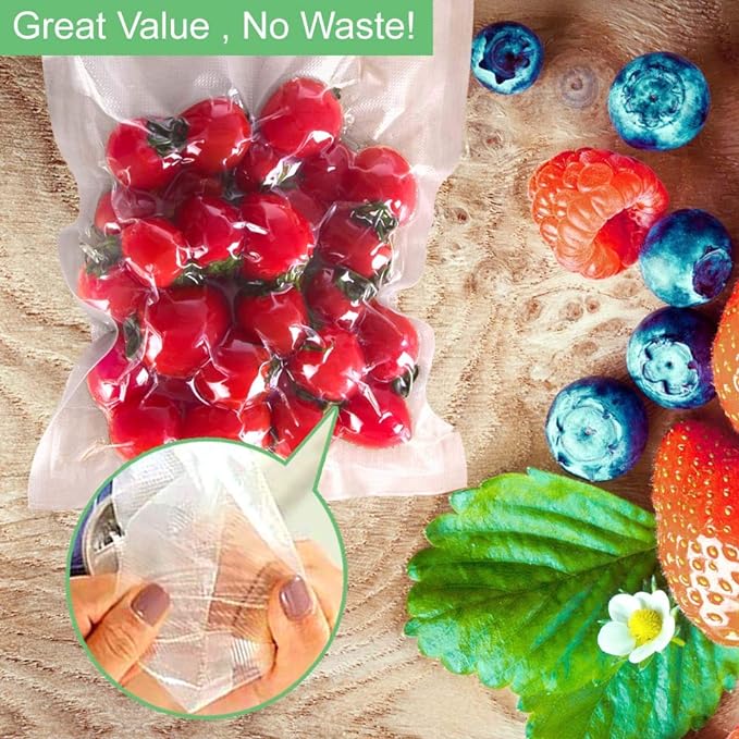 O2frepak 100 Pint 6" x 10" Vacuum Sealer Bags with BPA Free and Puncture Prevention,Vacuum Seal Freezer Bags,Great for Sous Vide Vaccume Sealer PreCut Bags