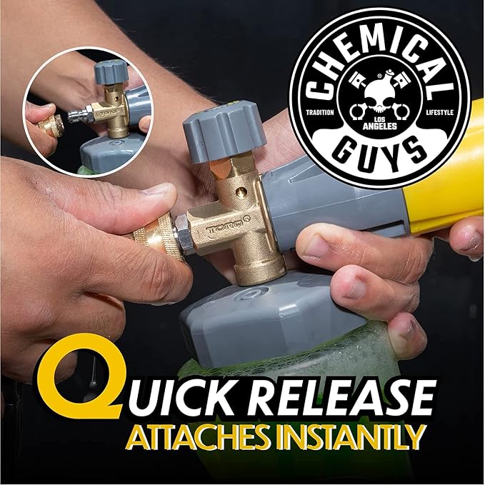 Chemical Guys, Big Mouth Max Foam Cannon for Pressure Washers, 34 oz Bottle | Thick clinging shaving-cream foam, wide-mouth fill, adjustable nozzle and stainless fittings for cars and home