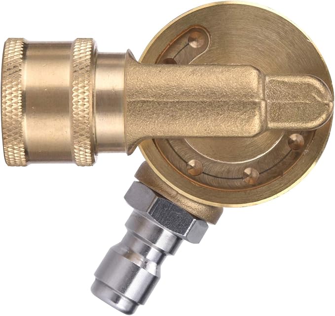 M MINGLE 240 Degree Rotation Gutter Cleaner Attachment, 4500 PSI | Pivoting Coupler for Pressure Washer Nozzle, Reaches Hard-to-Reach Spots, 1/4'' Quick Connect, For Gutters, Cars and Patios