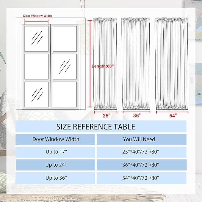 DWCN French Door Curtains – Rod Pocket Thermal Blackout Curtain for Window/Patio Doors/Doorways/Classroom/Kitchen for Privacy, 36W by 80L Inches, 1 Panel with Tieback, Brown