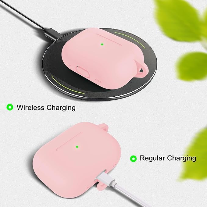 Full-Coverage dustproof Design for AirPods Pro 3 Case Cover with Cleaner Kit, Soft Silicone Cover for AirPods Pro 3rd Generation Comes with Keychain,Suitable for 3rd Generation,Pink