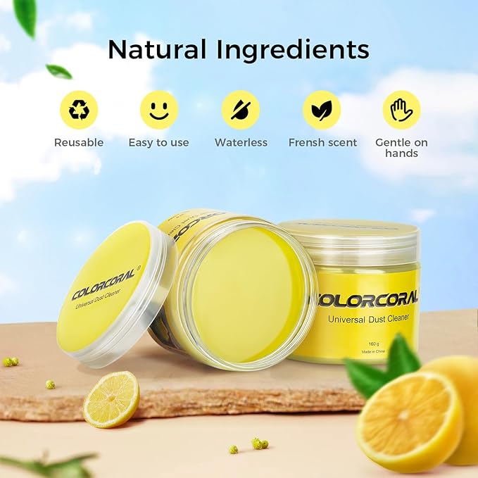 ColorCoral Cleaning Gel Universal Dust Cleaner for PC Keyboard Car Detailing Office Electronics Laptop Dusting Kit Computer Dust Remover, Computer Gaming Car Accessories, Gift for Men Women 160g | For PC Laptops, Office Electronics, Car Interior, Compu...