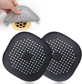 Bovinde Hair Drain Catcher,Square Cover for Shower 2 Pack (Black) | Drainer Cover Silicone Hair Stopper with Suction Cups,Protector Accessories,Easy to Install Suit for Bathroom,Bathtub,Sink