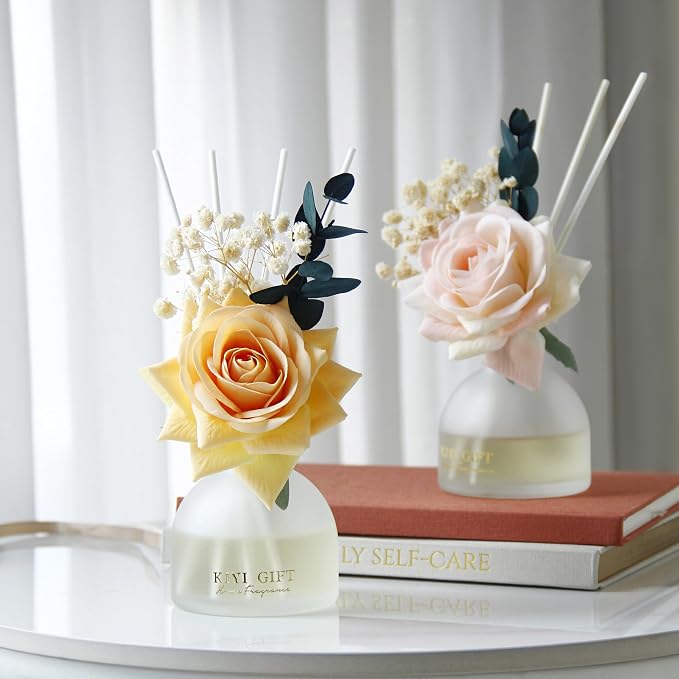 Reed Diffuser Set, 4.06 oz Scent Diffuser with 6 Sticks,Home Fragrance,Reed Diffuser for Bathroom Shelf Decor Gardenia White Tea