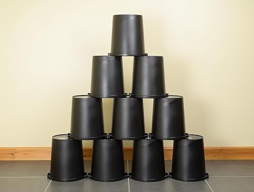 Jalema Re-Solution Office Wastebaskets, 4.75 Gallon, Black, 10 Pack | 10 office wastebaskets, 4.75 gallon, post-consumer recycled plastic, black, for office or home