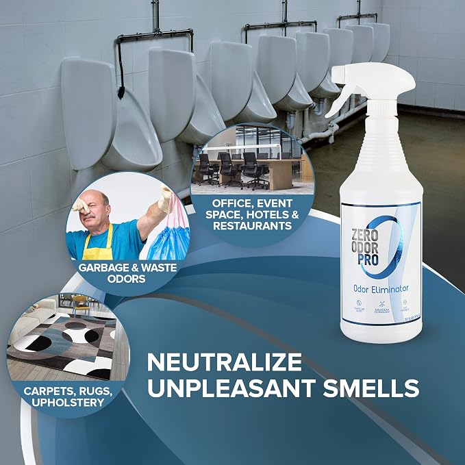 Zero Odor Pro - Commercial Strength Eliminator Odor Neutralizer, Room Deodorizer Odor Eliminator Musty Smell - Strongest Odor Eliminator Trigger Spray, (32-ounce) (Pack of 2)