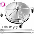 Hourleey 16" Pressure Washer Surface Cleaner, Stainless Steel Surface Cleaner with 4 Wheels for Concrete, Patio, Sidewalk, Deck, Pathway 1/4" Quick Connector, 2 Extension Wand, 4000 PSI