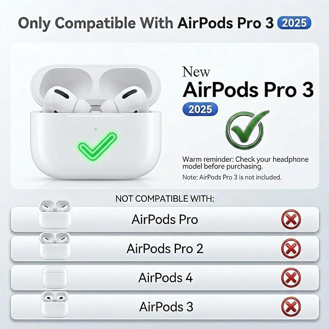 Full-Coverage dustproof Design for AirPods Pro 3 Case Cover with Cleaner Kit, Soft Silicone Cover for AirPods Pro 3rd Generation Comes with Keychain,Suitable for 3rd Generation Case,Wine Red