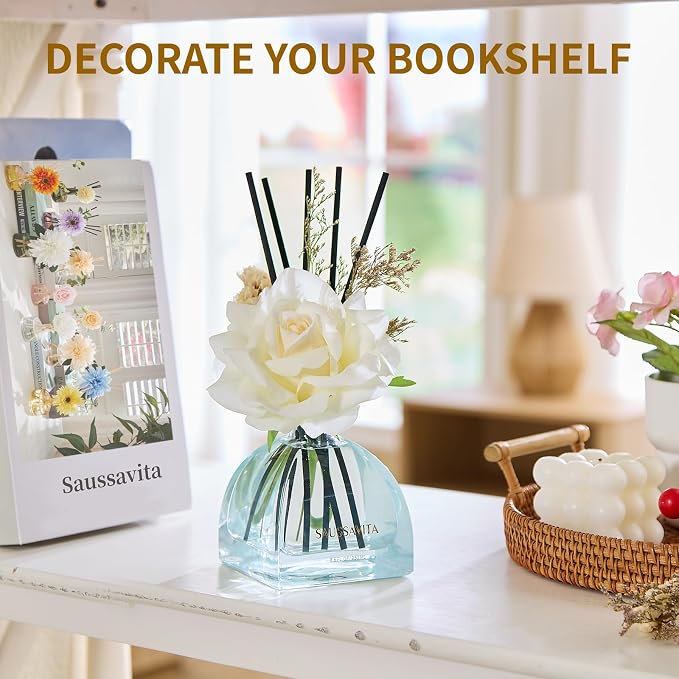 Reed Diffusers Set Flower Scented 8.5oz Air Freshener Diffuser for 140 Days