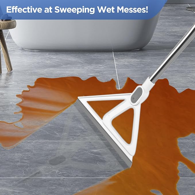 Multifunction Magic Broom, Squeegee Broom for Floor, Rubber Broom, Silicone Broom for Floor Cleaning, Magic Broom Sweeper for Living Room, Kitchen, Bathroom-Easy Dry The Glass (Grey)