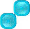 2 Pieces Shower Drain Hair Catcher Bathtub Stopper Home Drain Protectors Drain Cover with Sucker Water Trap Sink Cover for Bathroom Bathtub and Kitchen (Blue,Blue)
