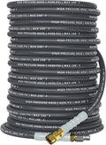 QC Installed Pressure Washer Hose 100 ft, 4200 PSI Flexible & Kink-Resistant, Steel-Braided & Durable, Power Washer Hose with 3/8" 360° Swivel Quick Connect, Hot/Cold Water Compatible, Gray