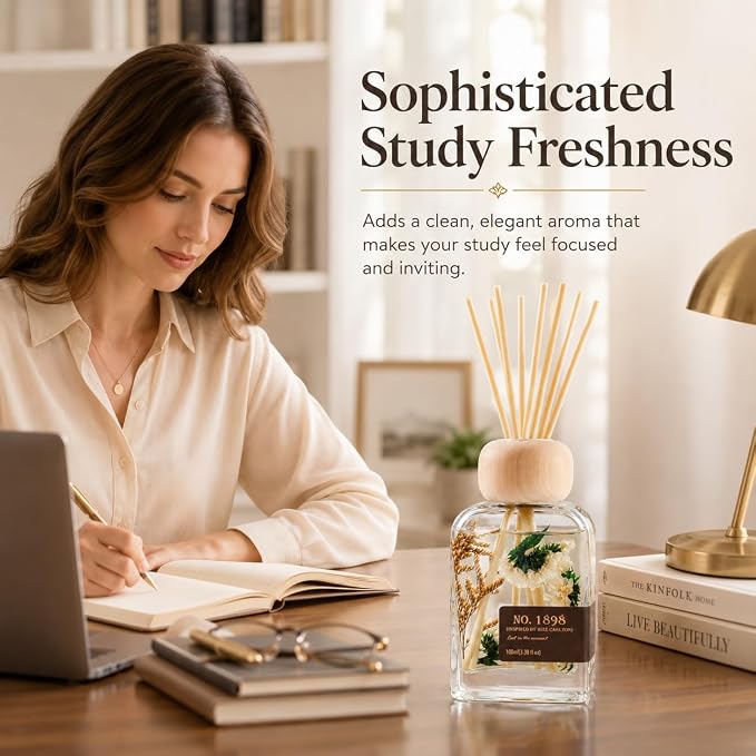 No. 1898 Reed Diffuser Inspired by Ritz Carlton,3.4FL OZ | Luxury Hotel Collection Long-lasting Fragrance for 12 weeks, Flame-free, Non-toxic,Safe for Home&Office,An Elegant Gift