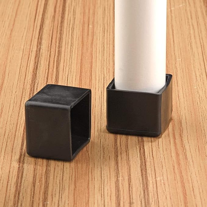 Still Awake 16 Pcs Black Square Anti-Slip Rubber Leg Tips Chair Leg Caps Furniture Floor Protectors Chair Table Bar Stool Leg Covers Furniture Leg Cube Feet 0.79 Inch x 0.79 Inch (20 x 20mm)