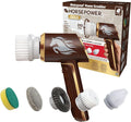 Horsepower Scrubber Gold Edition, Longer Battery Life, Electric Power, Rechargeable, Spins 350 RPM, Waterproof, 5 Brush Heads, AS SEEN ON TV, Cleans Dirt & Grime: Bathrooms, Kitchen, Indoors/Outdoors