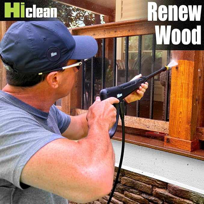 Hiclean Electric Pressure Washer 1800 PSI | Portable Power Washer, Compact Design, Foam Cannon, Turbo and Fan Nozzles, ETL Certified