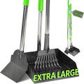 T2Y Pooper Scooper Extra Long Handle, Rake+Tray+Spade Set | 48" Tall No-Bend | 9.4'' Large Tray | Stainless Steel | Adjustable | Works on Grass, Gravel & Dirt | Easy to Install