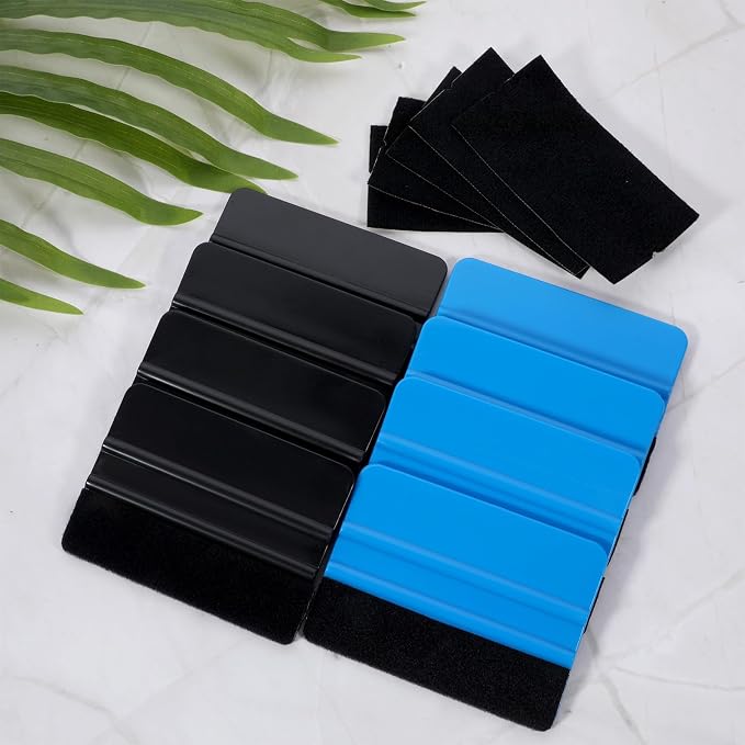 20 Pack Vinyl Squeegee with 20PCS Squeegee 4 Inch Felt Fabric Squeegee Decal Scraper Applicator Tool Wallpaper Smoothing Tool for Tint Film Decal