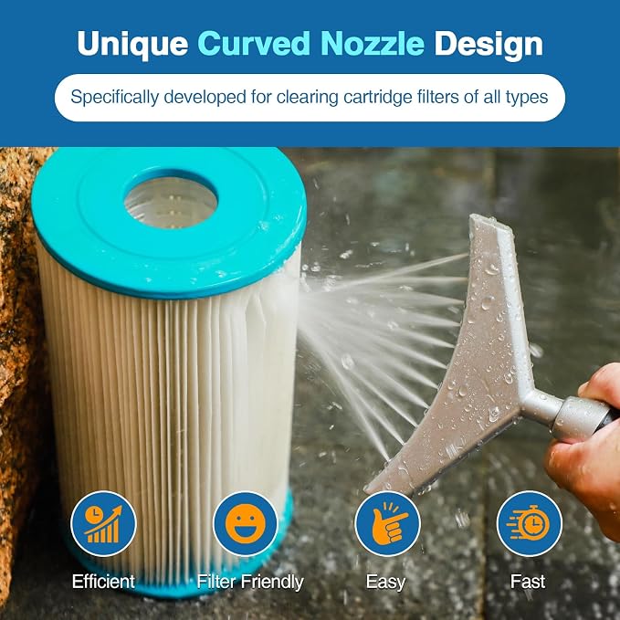 Premium Pool & Spa Filter Cartridge Cleaner, Removes Debris & Dirt from Pool Filters in Seconds, Heavy Duty & Durable Pool Cartridge Filter Cleaner, for a Clean Flow of Water Today
