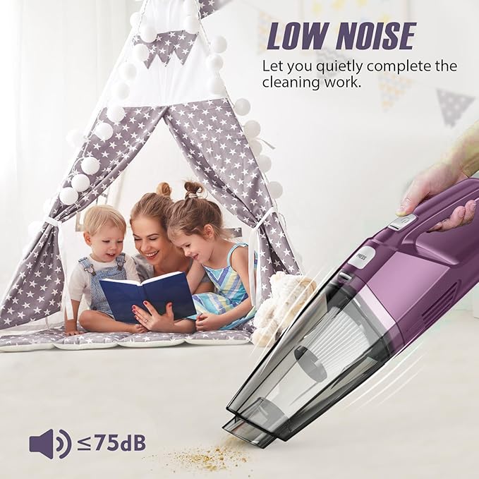 Handheld Vacuum Cordless – Car Vac Portable with 8KPA & Multi Accessories & Low Noise, Lightweight Hand Held Vacuum Cordless Rechargeable for Car/Home/Dust/Pet Hair, Mine Portable Vacuum