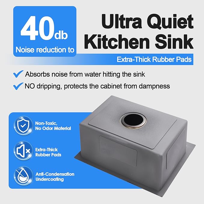 23x18 Inch Kitchen Sink, Handmade 304 Stainless Steel Sink, 9" Deep Single Bowl with Brushed Finish, Topmount with 2 Holes, R10 Tight Corner, for Modern Kitchen/RV/Outdoor Sink
