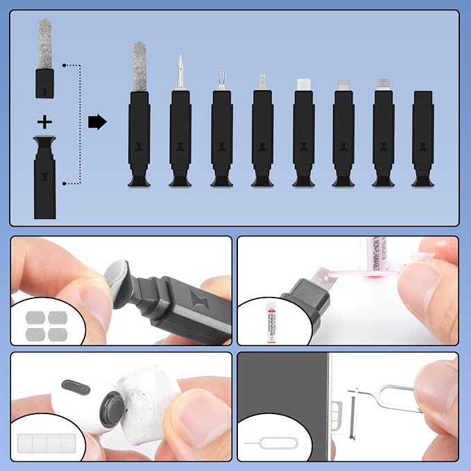 Laptop Computer Keyboard Screen Cleaner Kit, 10-in-1 Electronic Earbud Camera Lens Cleaning Brush Pen Tool for Airpod Pro Speaker Watch, Touchscreen Mist Spray for Phone Tablet MacBook PC iPad iPhone | with 30ml Screen Cleaner and Camera Lens Cleaning ...