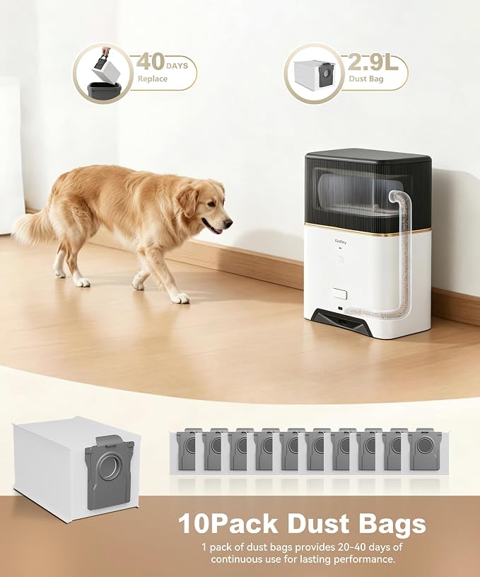 10Pcs Replacement Dust Bags for DXC1200 Vacuum Dustpan | 2.9L Large-Capacity Disposable Bags For DXC1200, Designed For Easy, Mess-Free Dust Disposal