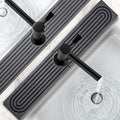 16 Inch Stone Faucet Mat for Kitchen Sink,Kitchen Sink Splash Guard-Water Absorbing Stone Tray for Sink,Super Absorbent, Diatomite Protector with Drainage for Kitchen Bathroom Counter(Dark Grey）