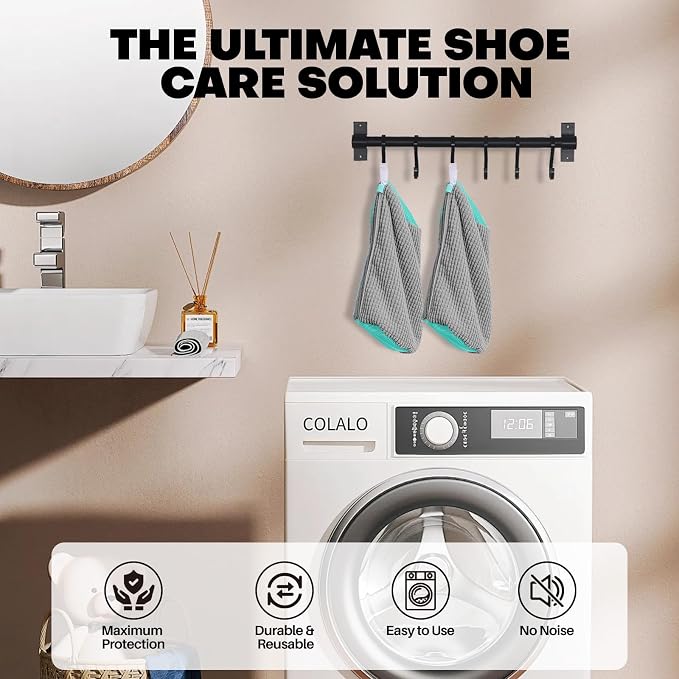 Shoe Washing Machine Bag: Laundry Shoe Bag for Washer and Dryer - 2pc Reusable Shoe Cleaning Bag for Sneaker Tennis Shoes Unstain Cleaner Kit (Gray 2pcs)