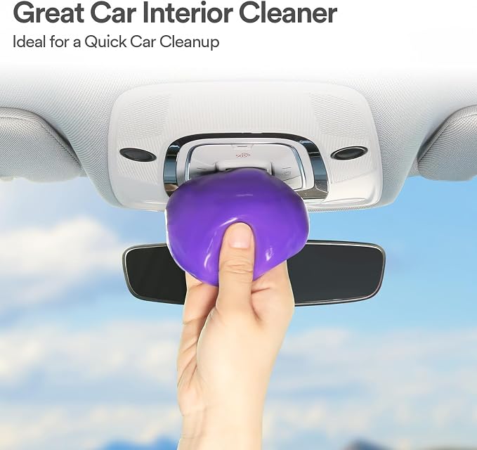 PULIDIKI Car Cleaning Gel Clean Putty Detailing Kit Car Interior Cleaner | Car Slime Cleaner Dust Cleaning Supplies Car Accessories Car Gifts for Men Women Purple (2Pack)