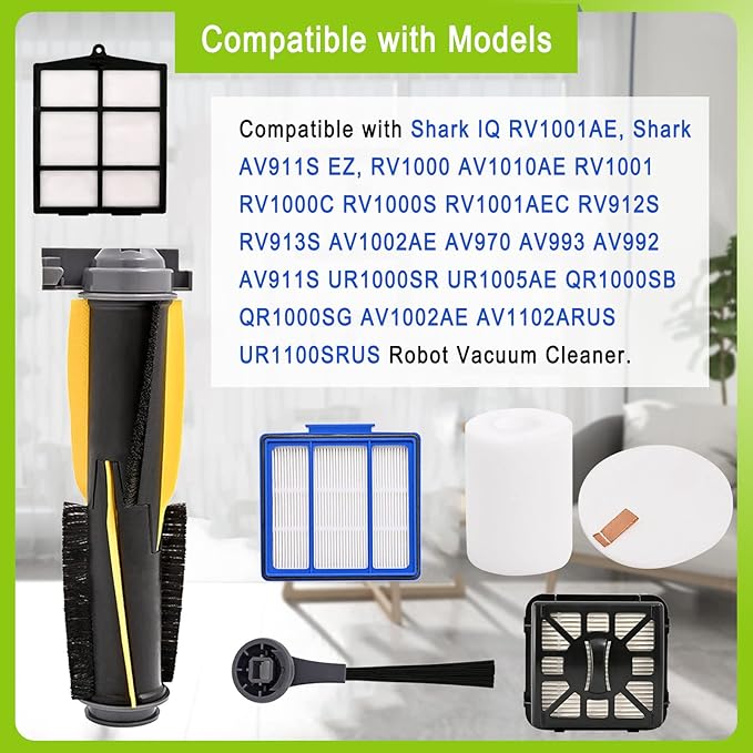 Replacement Parts Kit for Shark AV911S RV912S RV913S AV1002AE IQ R101AE (RV1001AE),IQ R101 (RV1001) Robot Vacuum Cleaner