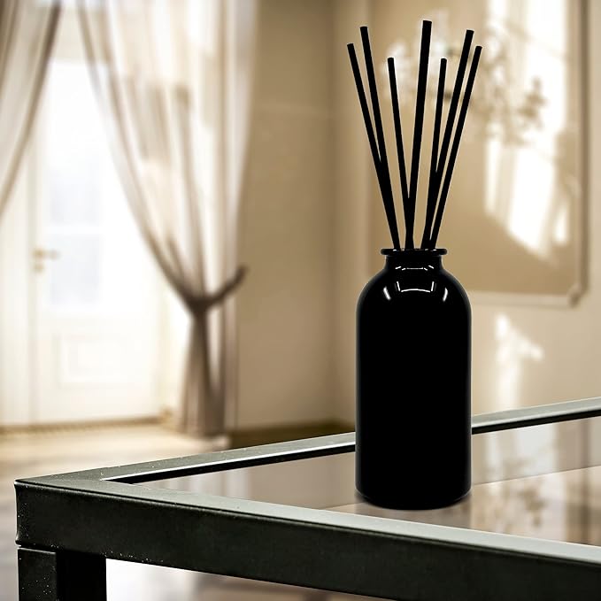 Reed Diffuser Set, Smoked Vanilla - Bathroom Shelf Décor | Vanilla Bean, Sandalwood & Leather, Made in the USA