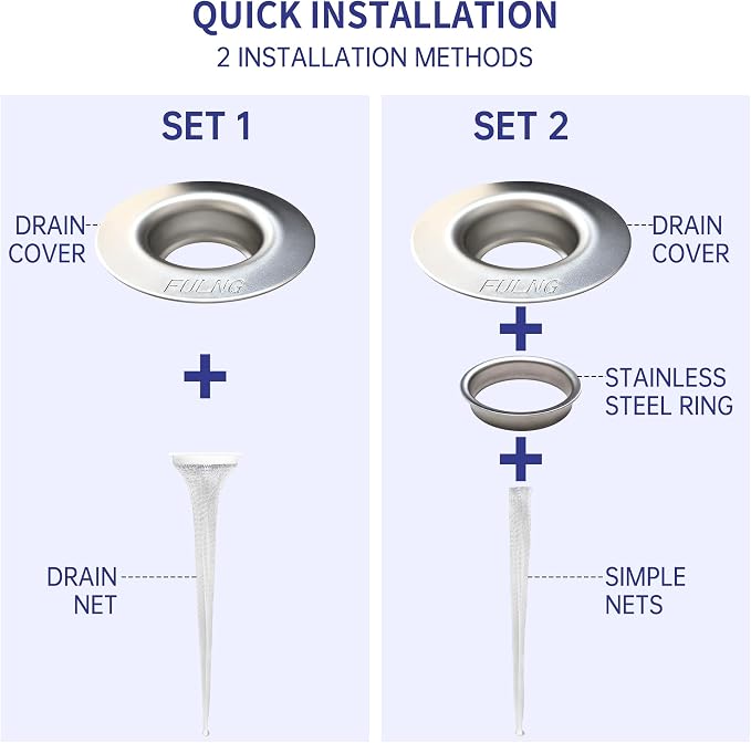 Bathroom Sink Srain Strainer,Anti-Clog Strainer,No-Touch Quick Replacement with 20 Draiin Net and 30 Simple Nets,Stainless Steel Filter Hair Catcher,Washstand Drain Stopper for 1.4"-1.8" Basin