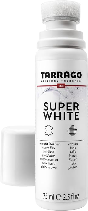 Tarrago Super White- Shoe Whitener Instant Cleaner for Sneakers with Applicator Tip for Leather Renew 75mL