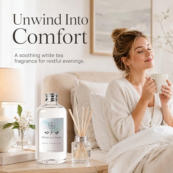 White Tea Diffuser Oil Refill, 8.5 Fl Oz | Inspired by Westin,Fragrance Oil for Reed diffusers,Room Sprays,Humidifier,Aroma Diffusers