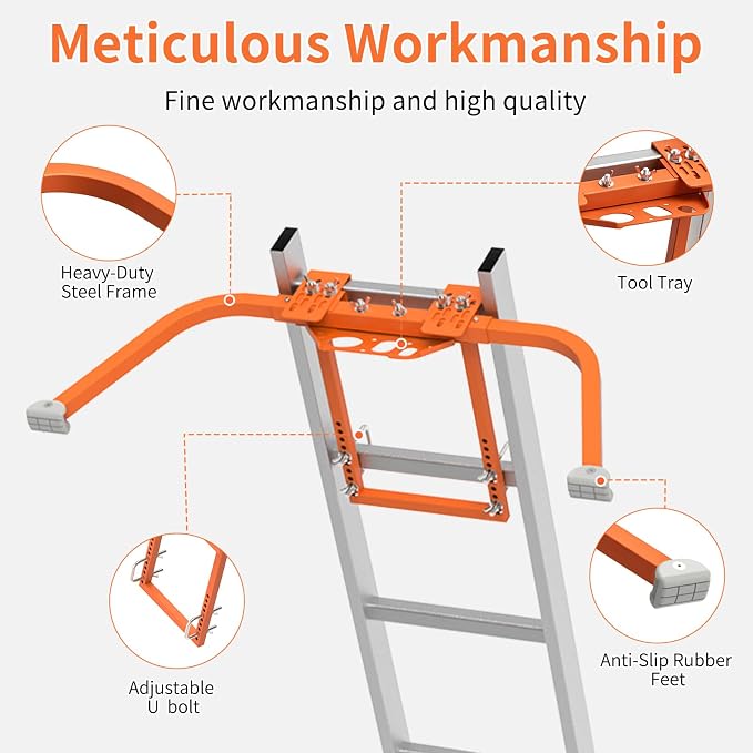 Ladder Stabilizer,Extension Ladder Stabilizer for Roof Gutter,Roof Ladder Standoff Arms,Extension Ladder Accessory,Gutter Cleaning Tools