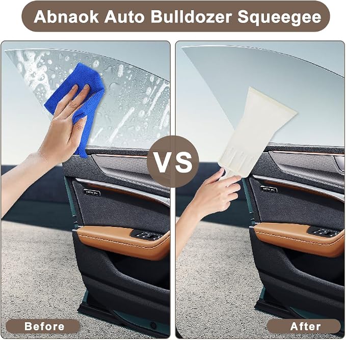 Abnaok Tools Long Handle Auto Bulldozer Squeegee for Window Tint Film Installing Car Vinyl Wraps Window and Glass Cleaning (White)