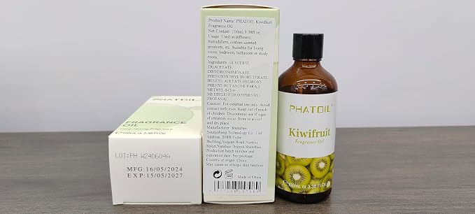 PHATOIL Kiwifruit Fragrance Oil for Diffuser Aromatherapy 3.38FL.OZ | Long Lasting Scented Oils For Humidifier, Air Freshener, DIY Soap Candle, Scent Project Making, Aroma Oil for Home Freshening