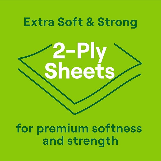 Seventh Generation Toilet Paper Recycled Bath Tissue 4-Pack 100% Recycled Paper 2-ply without Chlorine Bleach 12 Rolls