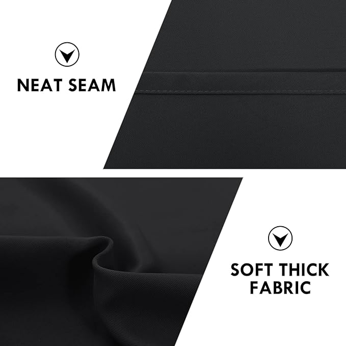 DWCN Blackout Curtains for Bedroom – Thermal Insulated Energy Saving Drapes for Living Room, Black, W 38 x L 84 Inch, Set of 2 Rod Pocket Curtain Panels